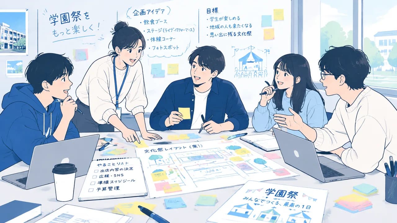 完成イメージ:学園祭イベントの企画書(A4・1〜2枚)