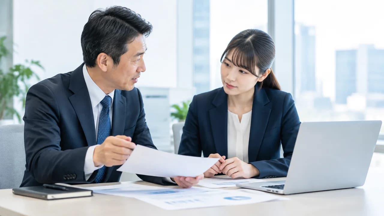 上司から仕事の依頼を受ける若手社員