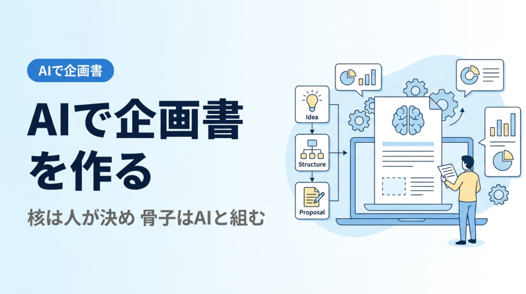 AIで企画書を作る講座｜目的と核は人が決め、骨子はAIと組んで作る企画書の作り方