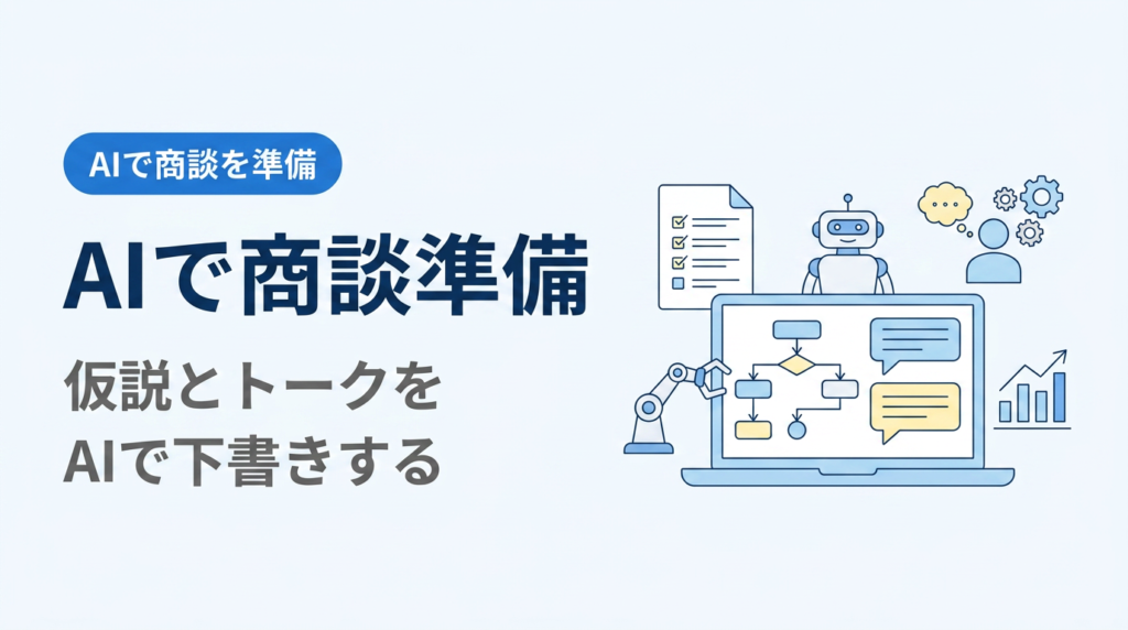 AIで商談準備をする講座｜相手の前提を渡して仮説とトークを下書きし、自分で確定する