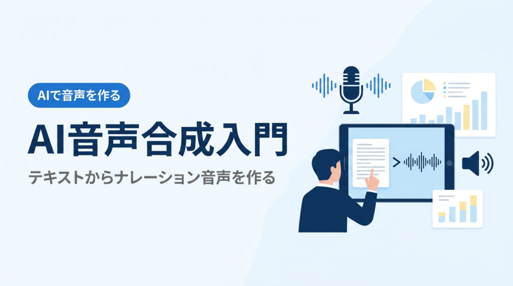 AI音声合成入門｜テキストからナレーション音声を作り、3観点で確認して使う
