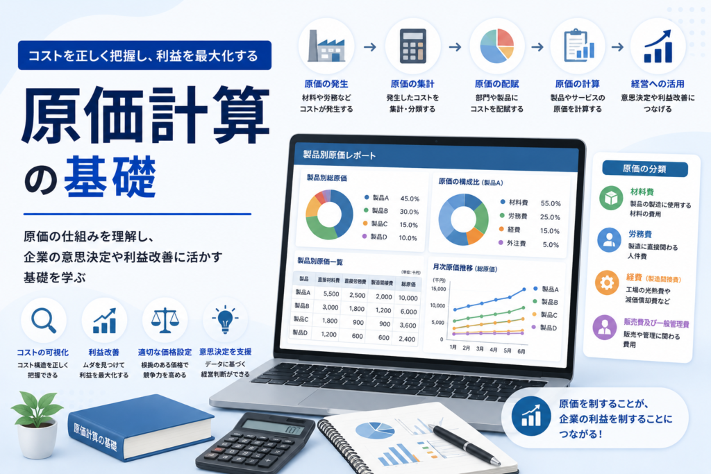 原価計算入門｜製品1単位の原価を3要素から積み上げる手順