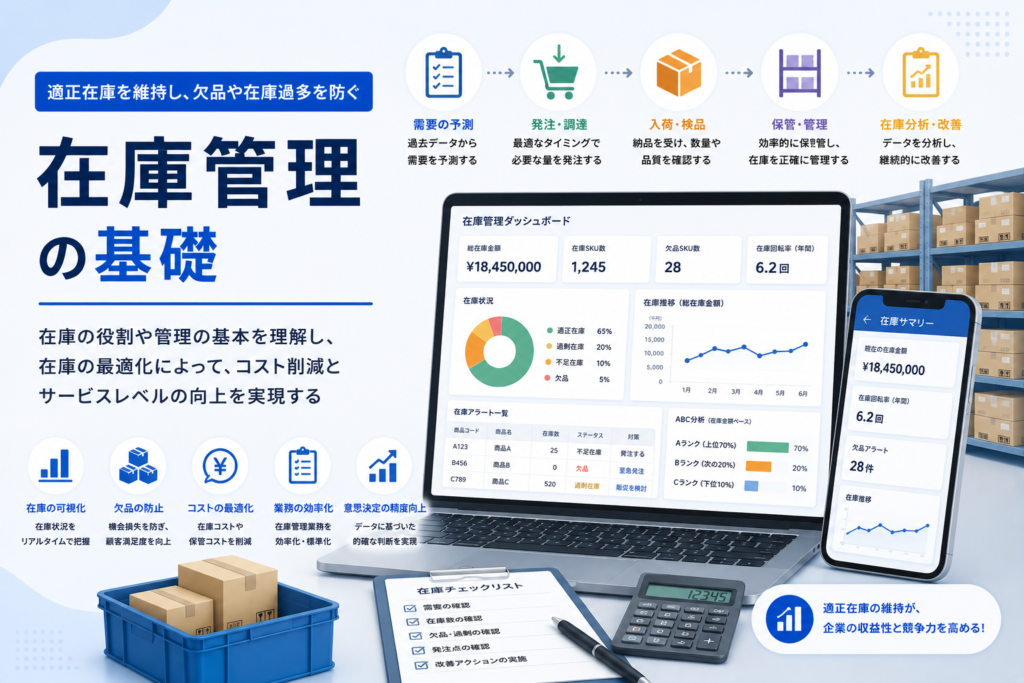 在庫管理入門｜過剰と欠品を避け適正在庫を発注点で回す基本