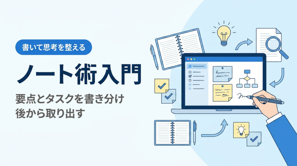 ノート術入門｜要点とタスクを書き分け後から取り出す仕事のノートの書き方