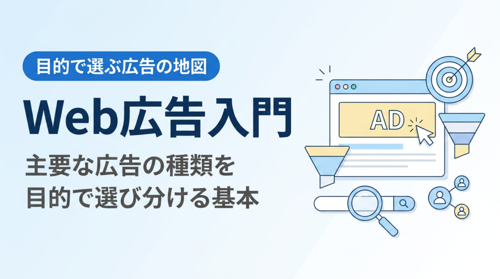 Web広告入門｜主要な種類を目的で選び分ける基本の地図